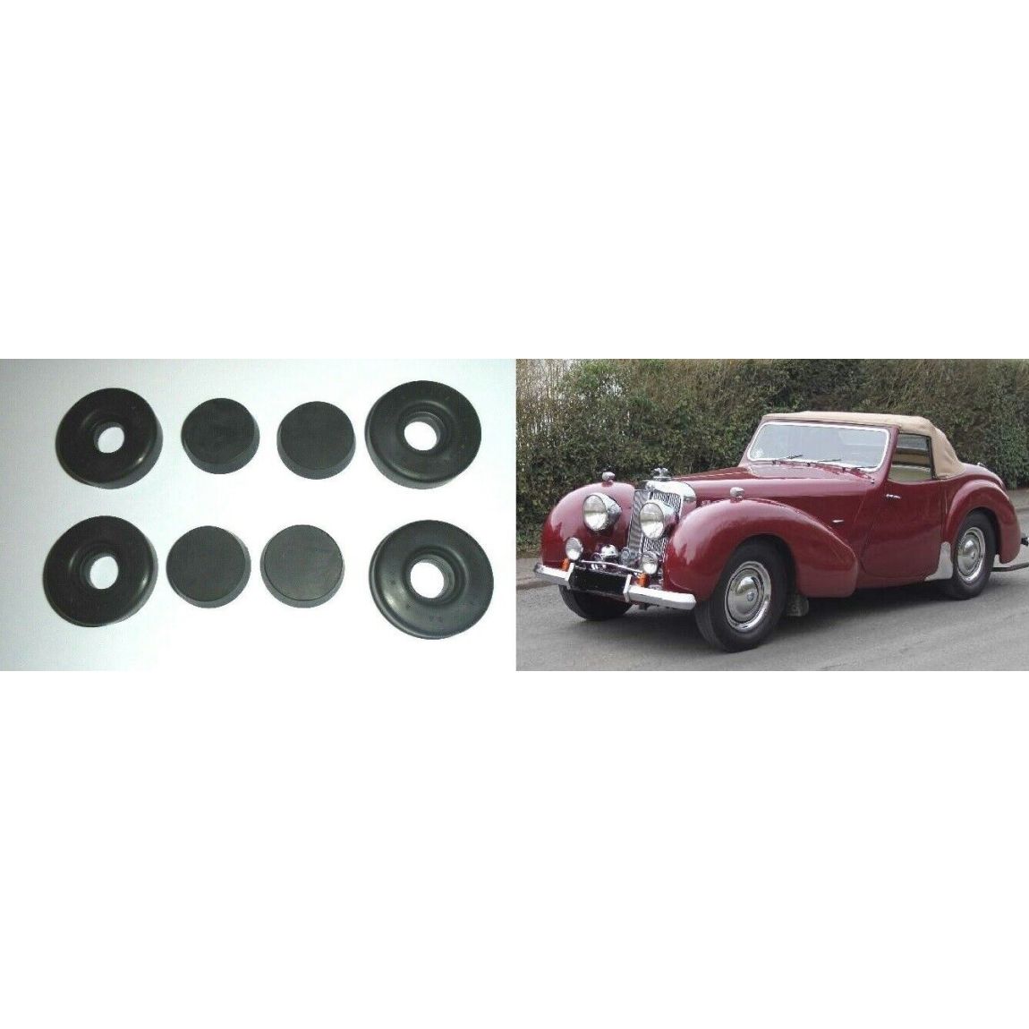 FRONT BRAKE WHEEL CYLINDER REPAIR SEALS KITS x2 (Triumph Roadster) (1800 & 2000) (1945- 50) 